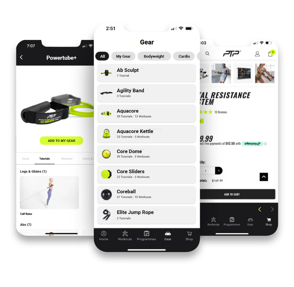 PTP Training App Interface